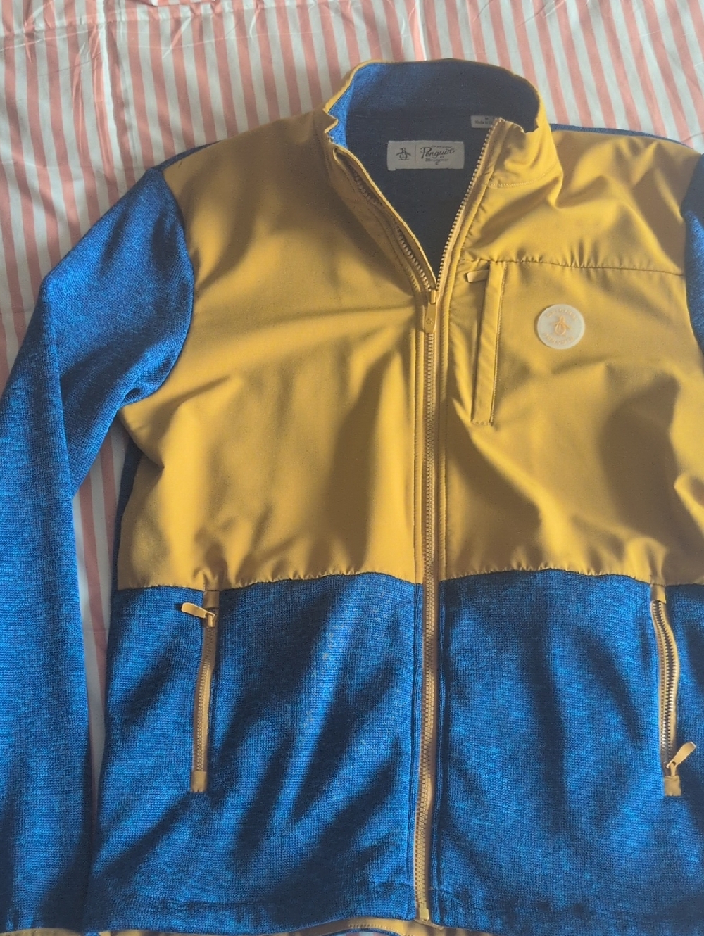 Performance Zip Jacket in Yellow and Blue - Thayers